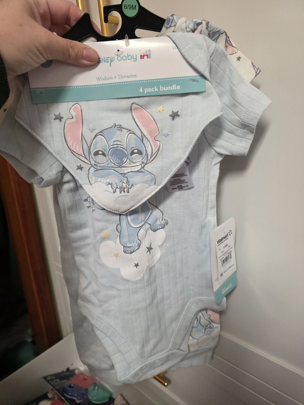Disney Light Blue Stitch 4-Pack Baby Pajama Set